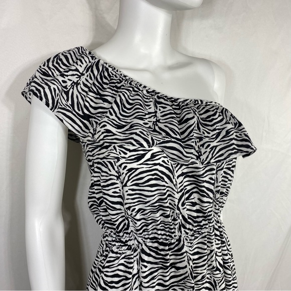 Cotton On One Shoulder Ruffle Zebra Print Dress - Picture 5 of 6